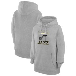 G III Unique 4Her by Carl Banks Utah Jazz Women's Heather Gray Graphic Fleece Pullover Hoodie