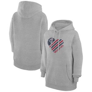 G III 4Her by Carl Banks Washington Wizards Women's Heather Gray Stylish Heart Pullover Hoodie