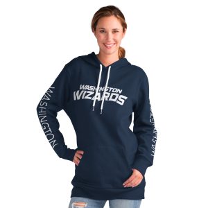 G III 4Her by Carl Banks Washington Wizards Women's Navy Trendy Base Coach Pullover Hoodie