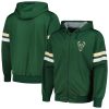 G III Sports by Fabulous Carl Banks Milwaukee Bucks Hunter Green Contender Full Zip Hoodie Jacket