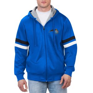 G III Sports by Carl Banks Orlando Magic Blue Contender Fabulous Full Zip Hoodie Jacket
