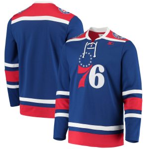 G III Sports by Trendy Carl Banks Philadelphia 76ers Royal Pointman Hockey Fashion Jersey