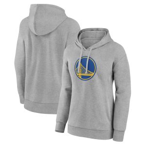 Golden State Elegant Warriors Women's Gray Team Primary Logo Pullover Hoodie
