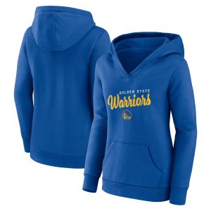 Golden State Warriors Women's Royal Triumphant V Unique Neck Pullover Hoodie