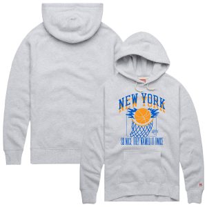 Homage New York Knicks Unisex Fabulous Ash Hometown Edition Tri Blend Raglan Pullover Hoodie
