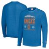 Homage New York Knicks Unisex Blue Holiday Raglan Trendy Pullover Sweatshirt