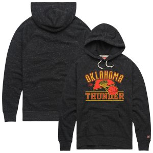 Homage Oklahoma City Thunder Unisex Heather Black Hometown Edition Tri Blend Stylish Raglan Pullover Hoodie