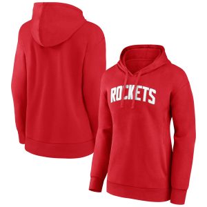 Houston Chic Rockets Women's Red Alternate Logo Pullover Hoodie