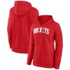 Houston Rockets Trendy Women's Red Wordmark Alt Pullover Hoodie