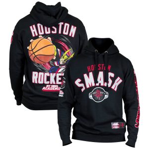 Hyperfly Houston Rockets Eye - catching Unisex Black NBA x My Hero Academia All Might Smash Pullover Hoodie
