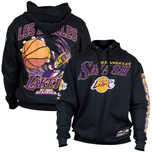 Hyperfly Los Angeles Lakers Unisex Black NBA x My Hero Academia All Might Smash Pullover Hoodie Eye - catching