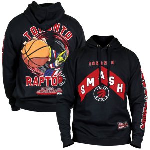 Hyperfly Toronto Raptors Unisex Black NBA x My Hero Academia All Might Chic Smash Pullover Hoodie