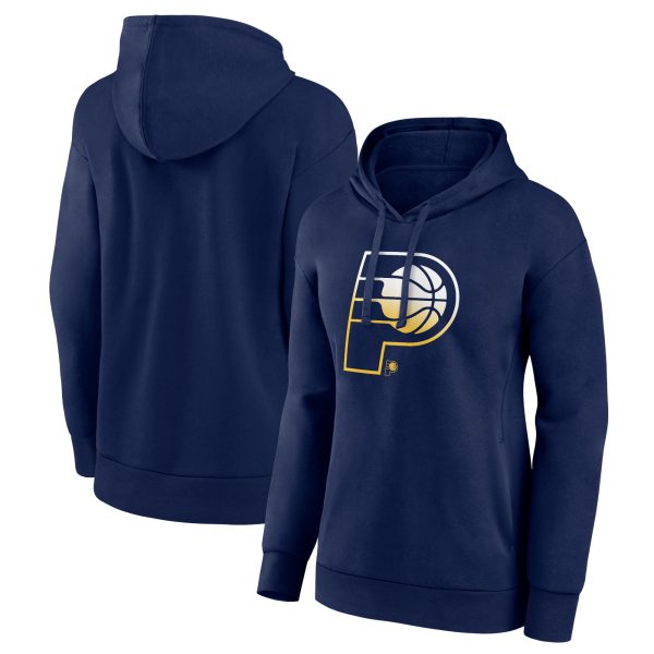 Indiana Pacers Women's Navy Gradient Stylish Logo Pullover Hoodie