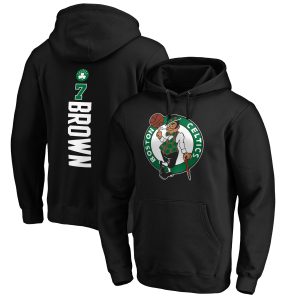 Jaylen Brown Boston Celtics Black Playmaker Name & Number Pullover Hoodie Elegant