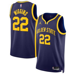 Jordan Eye - catching Brand Andrew Wiggins Golden State Warriors Unisex Navy Swingman Jersey Statement Edition