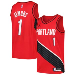 Jordan Brand Unique Anfernee Simons Portland Trail Blazers Red Swingman Player Jersey Statement Edition