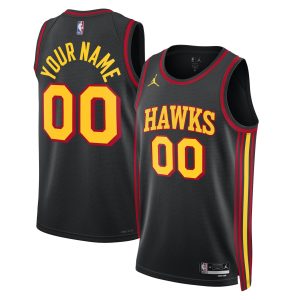 Jordan Brand Unique Atlanta Hawks Unisex Black 2022/23 Swingman Custom Jersey Statement Edition