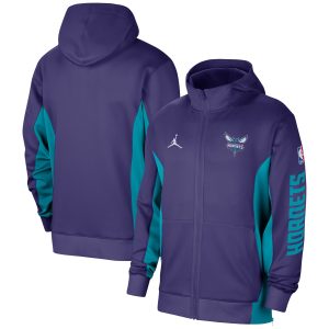 Jordan Brand Charlotte Hornets Eye - catching Purple 2023/24 Authentic Showtime Full Zip Hoodie