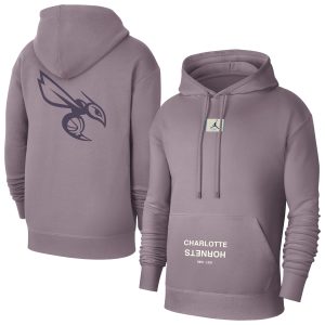 Jordan Brand Charlotte Hornets Purple Courtside Statement Edition Pullover Stylish Hoodie