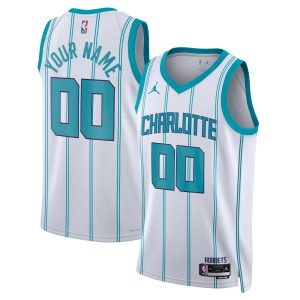 Jordan Eye - catching Brand Charlotte Hornets Unisex White Swingman Custom Jersey Association Edition