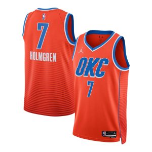 Jordan Brand Chet Holmgren Oklahoma City Thunder Stylish Unisex Orange Swingman Jersey Statement Edition