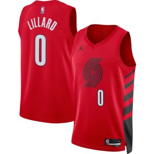 Jordan Brand Damian Lillard Portland Trail Blazers Unisex Red Swingman Jersey Statement Fabulous Edition
