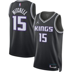 Jordan Brand Stylish Davion Mitchell Sacramento Kings Unisex Black Swingman Jersey Statement Edition