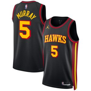 Jordan Gorgeous Brand Dejounte Murray Atlanta Hawks Unisex Black Swingman Jersey Statement Edition