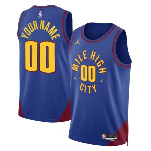 Jordan Brand Denver Nuggets Premium Unisex Blue 2022/23 Swingman Custom Jersey Statement Edition