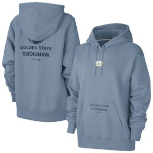 Jordan Brand Golden State Warriors Women's Blue Courtside Statement Edition Premium Trendy Pullover Hoodie