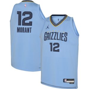 Jordan Brand Ja Morant Elegant Memphis Grizzlies Youth Light Blue Swingman Jersey Statement Edition