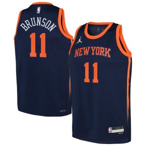 Jordan Brand Jalen Brunson New York Knicks Youth Navy Swingman Jersey Statement Stylish Edition
