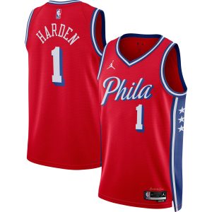 Jordan Brand James Harden Philadelphia 76ers Unique Unisex Red Swingman Jersey Statement Edition