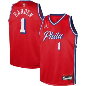Jordan Brand James Harden Philadelphia 76ers Stylish Youth Red Swingman Jersey Statement Edition