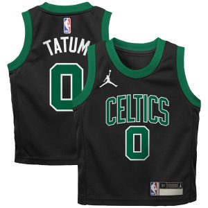 Jordan Brand Jayson Tatum Boston Celtics Preschool Stylish Black 2022/23 Replica Jersey Statement Edition