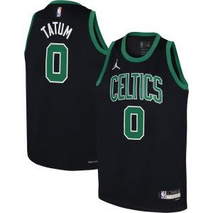 Jordan Brand Eye - catching Jayson Tatum Boston Celtics Youth Black Swingman Jersey Statement Edition