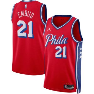 Jordan Brand Joel Fabulous Embiid Philadelphia 76ers Unisex Red Swingman Jersey Statement Edition