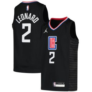 Jordan Brand Kawhi Leonard LA Clippers Youth Black 2020/21 Swingman Player Jersey Premium Statement Edition