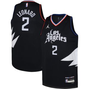Jordan Fabulous Brand Kawhi Leonard LA Clippers Youth Black Swingman Jersey Statement Edition