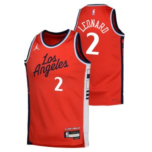 Jordan Brand Stylish Kawhi Leonard LA Clippers Youth Red Swingman Jersey Statement Edition