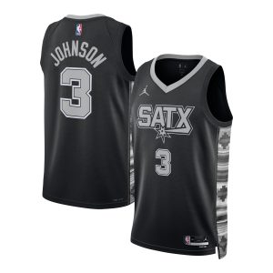 Jordan Brand Keldon Johnson San Antonio Spurs Unisex Black Swingman Jersey Statement Edition Gorgeous