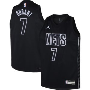 Jordan Brand Unique Kevin Durant Brooklyn Nets Youth Black Swingman Jersey Statement Edition