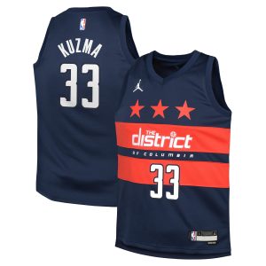 Jordan Brand Kyle Kuzma Washington Wizards Youth Navy Unique Swingman Jersey Statement Edition