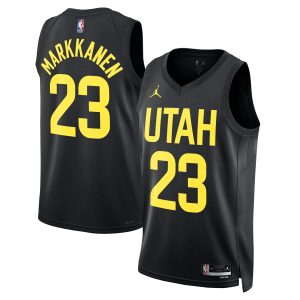 Jordan Brand Lauri Markkanen Utah Premium Jazz Unisex Black Swingman Player Jersey Statement Edition