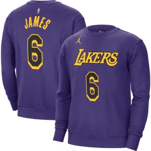 Jordan Brand LeBron James Los Angeles Lakers Purple Elegant Statement Name & Number Pullover Sweatshirt