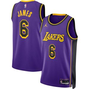 Jordan Brand LeBron James Los Angeles Lakers Chic Unisex Purple Swingman Jersey Statement Edition