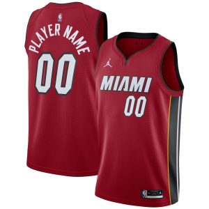 Jordan Fabulous Brand Miami Heat Red Swingman Custom Jersey Statement Edition