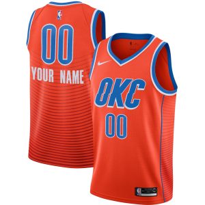 Jordan Brand Oklahoma City Thunder Orange Swingman Custom Jersey Statement Edition Premium