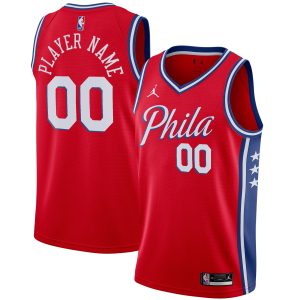 Jordan Brand Philadelphia 76ers Red Swingman Custom Jersey Statement Edition Chic