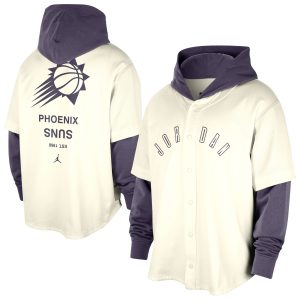 Jordan Brand Phoenix Suns Cream/Purple Courtside Gorgeous Statement Edition MVP Jersey Pullover Hoodie
